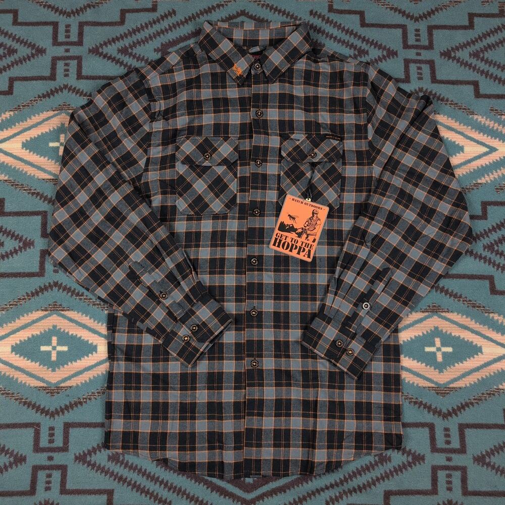 Hatch Limited Edition Get The HOPPA Black Plaid Flannel Shirt Men’s M outdoors